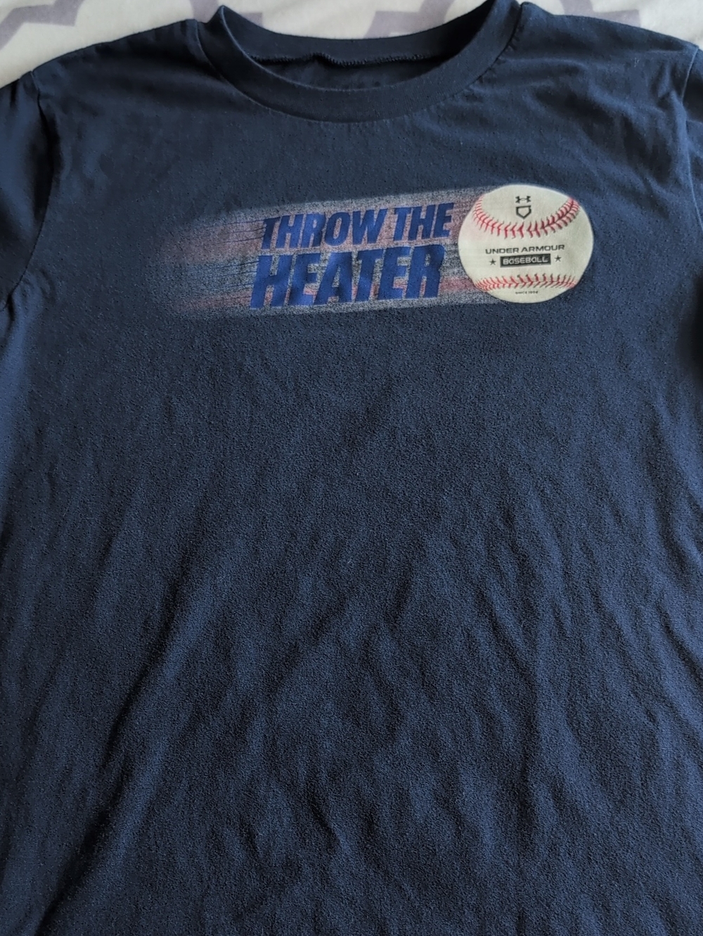 Under Armour Navy 'Throw The Heater' Baseball Graphic Tee